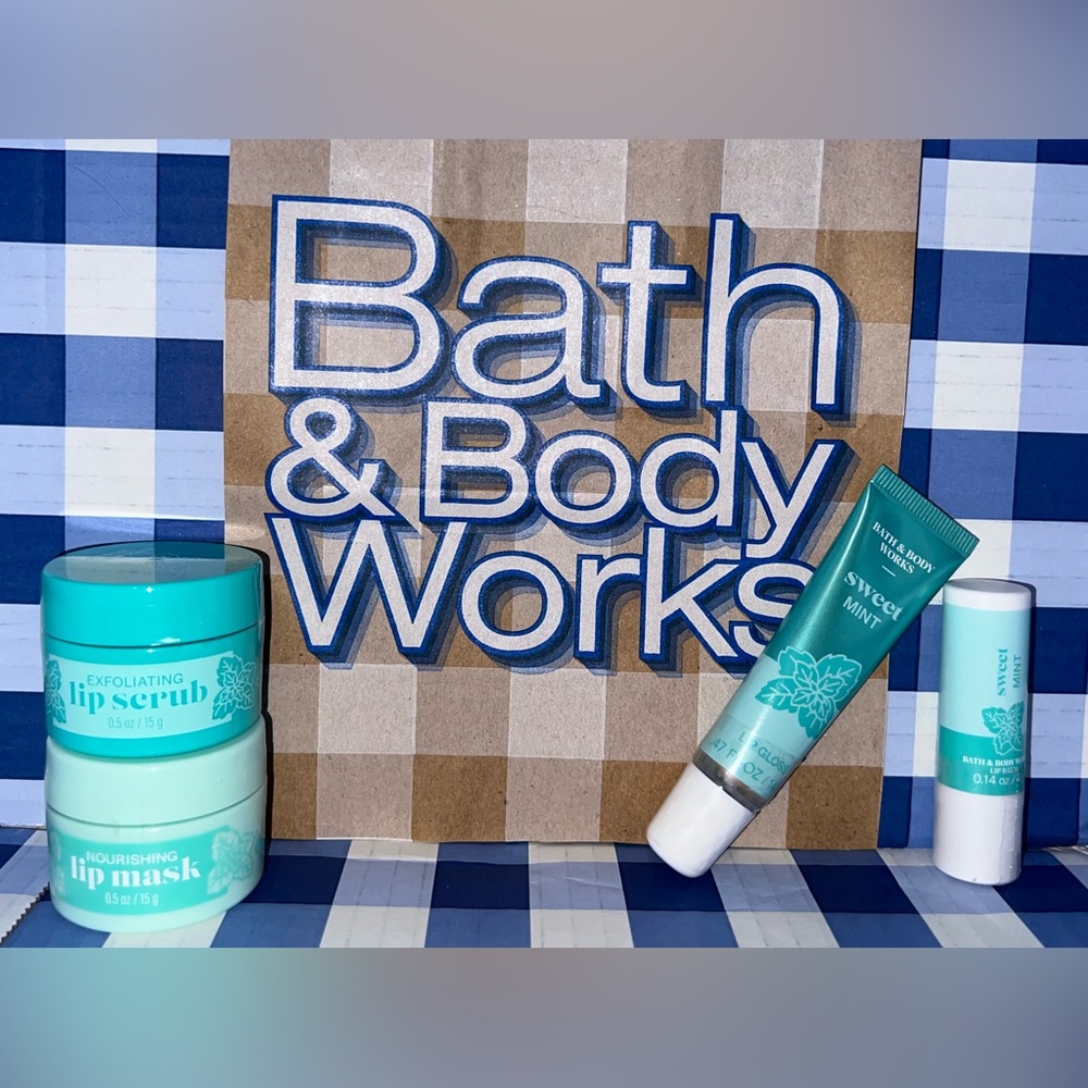 New/Unopened Bath & Body Works Sweet Mint Lip Care Bundle